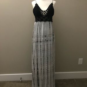 Xhilaration crochet top tie die maxi dress